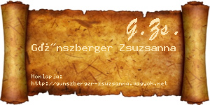 Günszberger Zsuzsanna névjegykártya